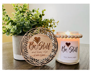 Candle + Coaster - Be Still